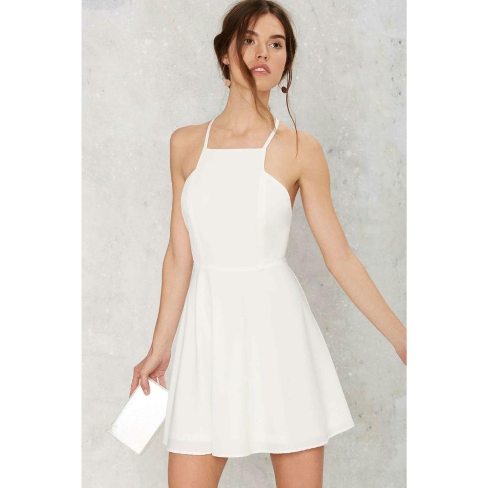 Nasty Gal White Very J Square Headed Dress